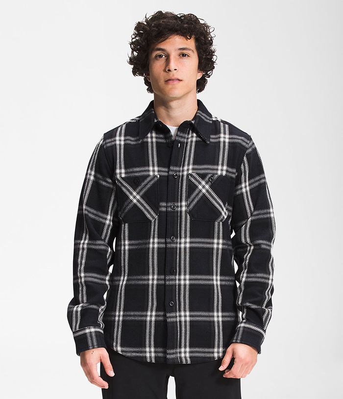 Camisa The North Face Hombre Valley Twill Flannel Negras/Gris - Peru 58036JHAO